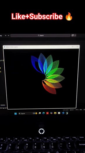 draw a flower#python #computerscience#coding #growthmindset#windows#flowers #students#drawing#viral