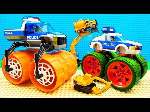LEGO BUILDS for a MONSTER POLICE CRANE BULLDOZER