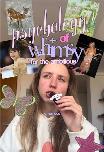 whimsy isnt just some trend! psychologically this is your best strategy to meet your most ambitious goals 🌟🧚 playfulness and whimsy don’t mean losing your ambition…they’re actually the secret SAUCE to enjoying the journey unlocking your greatest potential 🧘‍♀️ i’m so excited to be posting more psychology / behavioral science content this year ( finally using my degree for smth) 🤭 🎟️ save this follow for my psychology-backed whimsy curriculum in part 2 so we can become more whimsical togethe
