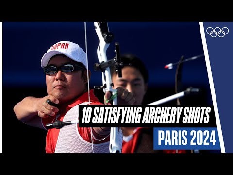 10 Incredibly Satisfying Archery shots at #Paris2024 🏹😮‍💨 | Top Moments