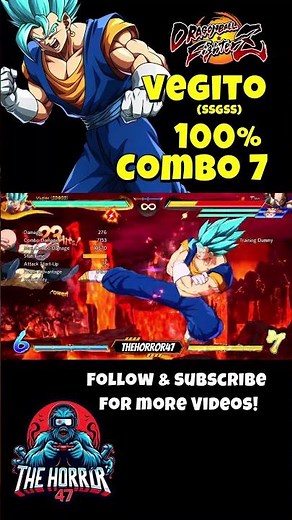 Incredible Vegito SSGSS 100% Combo #7⚡ Dragon Ball FighterZ Gameplay!