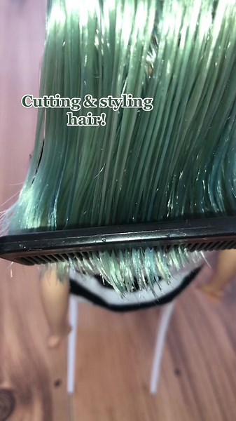 Part 2! Come back later for the end results!🤍 #hair #barbiehair #barbie #hairmakeover #hairtransformation #cuttinghair #stylinghair #spray #part2 #cuttingbarbiehair