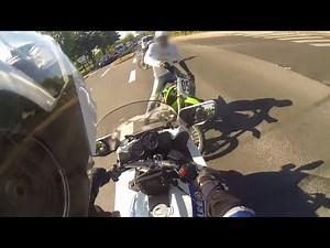 Motocross pursuit race without helmet