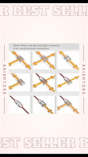 9IN1 2PIN COB LED Connector 5mm 8mm 10mm LED Strip Light Width Connector L T X Shape DIY Solderle...