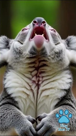 Sleepy Koala Yawn Moment! 🐨✨ So Cute and Relaxing