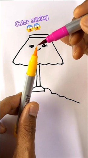 Color mixing ✨️ art with Brush Pen for kids #shorts #ytviral #drawing #colormixing #kids