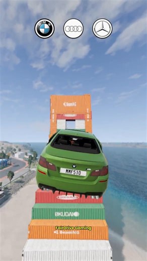 BMW M5 vs Audi R8 vs Mercedes GT63s Container Jump #beamngdrive #simulation