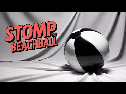 Pop inflatable - Stomp popping the Black & White Beach Ball 💨⚫⚪ So Satisfying!