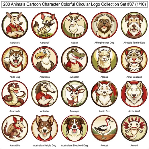 Vintage Sepia Animal Clipart Bundle, Retro Cartoon Logos (digital Download) - Etsy