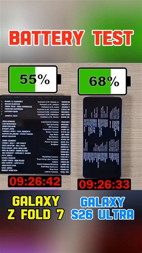 SAMSUNG GALAXY Z FOLD 7 vs SAMSUNG GALAXY S26 ULTRA 🔋 BATTERY TEST !! 🔥😱
