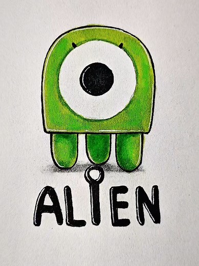 Easy Drawing Guide for Green Alien Characters