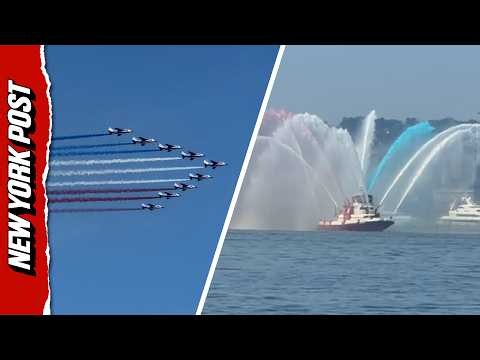 4th of July Celebrations Kick Off in Lower Manhattan With Water-Spraying Boats, Patriotic Flyovers