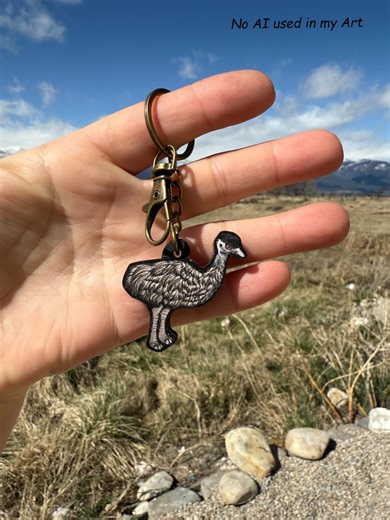 Emu Farm Bird Wood Animal Keychain: Gift for Zookeepers, Teacher, Vet Tech, Veterinarians Cute Non AI Animal Art - Etsy