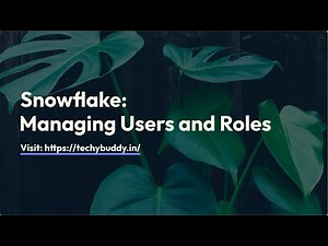 Snowflake Managing Users and Roles