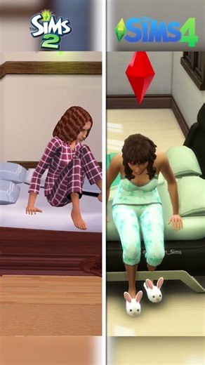 The Sims 2 vs The Sims 4 - Waking Up #shorts #sims4
