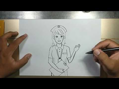 How to draw easy NURSE step by step