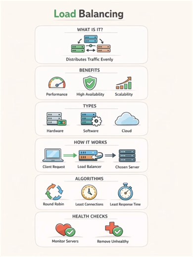 Load Balancing Explained in 7 Seconds | ⚡CCNA Networking Basic Load Balancing explained in seconds! 🚀 This short, clean CCNA-style explainer breaks down what load balancing is, why it matters, and how it works in enterprise networks—using simple visuals and easy language. Perfect for: CCNA & networking students IT beginners Anyone learning enterprise infrastructure You’ll quickly understand how traffic is distributed across servers, how load balancers improve performance and uptime, and why the