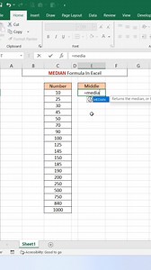 Median Function in Excel 👍 #exceltips #exceltricks #exceltutorial #explore | computernotion