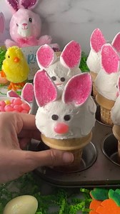 1.6M views · 15K reactions | Let’s make Bunny Cupcakes with Marshmallow Ears! So cute and simple to make with cake batter baked right into an ice cream cone. Perfect for Easter season and kids will love them!Comment CAKE and I’ll send you the recipe now. #bunnycupcakes #marshmallowbunnyears https://www.momlovesbaking.com/easy-bunny-cupcakes-with-marshmallow-ears/ | Mom Loves Baking | Facebook