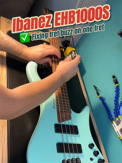 Ibanez EHB1000S ✅ Fixing fret buzz on one fret . #guitarplayer #guitarists #guitarrista #rock n rolll #musicians #guitarplayers #gitartamiri #luthier #music #guitarsdaily #electricguitar #musician #guitargear #gitartamir #ibanez