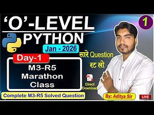 M3-R5 Marathon-O level 2026| Python imp Question | m3-r5 solved question | Boosting Skills