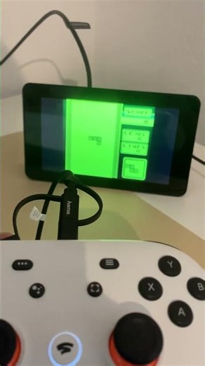 Tetris spielen mit einem Stadia-Controller an einem Raspberry Pi 4B mit Touch-Display #raspberrypi