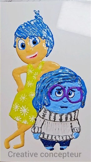 Inside out color mixing joy and sadness color mixing #insideout