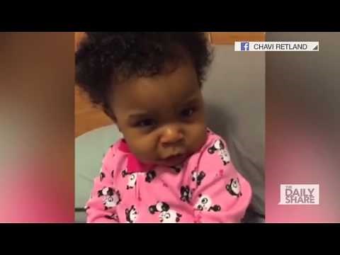Baby makes hilarious "mad face" on command
