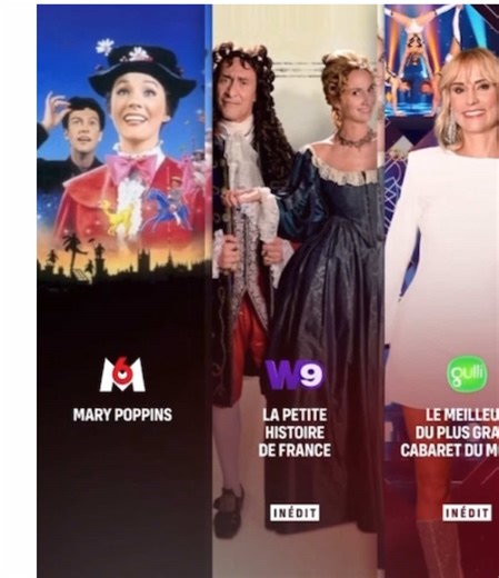Au programmes de votre samedi soir ! ✨ Sur M6 : La plus magique des nounous Disney c’est (Mary Poppins) ☂️ Sur W9 : Rigoler avec La Petite histoire de France 😂 Sur Gulli : (Inédit) Le meilleur du plus grand cabaret du monde Sur 6ter : Retrouvez la série (Macgyver) Sur Téva : l’île aux mystères : le voilier maudit Et à tout moment sur M6 : Retrouvez votre film (Twister) Très belle soirée à tous sur les chaînes et la plateformes du Groupe @M6 #foryou #pourtoi #humour #disney