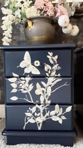 Botanical Nightstand Makeover | Easy Furniture Flip with Branch Harmony Transfer® By Redesign!