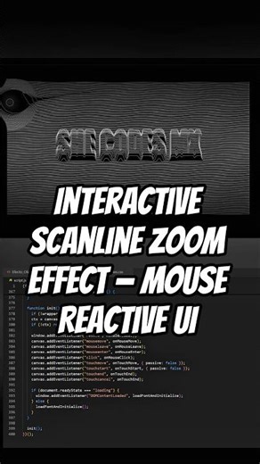 Interactive Scanline Zoom Effect — Mouse Reactive UI #javascript #programacion #coding #programming