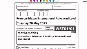 Alevel 数学 Edexcel 统计学 S1 真题讲解 2025 May