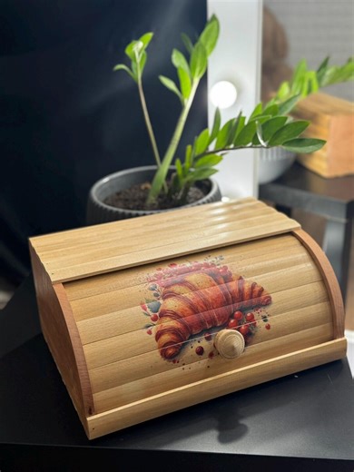 Farmhouse Bread Bin for Kitchen, Wooden Bread Box With Decor, Rustic Bread Storage, Housewarming Gift, Provencal Style Kitchenware. - Etsy