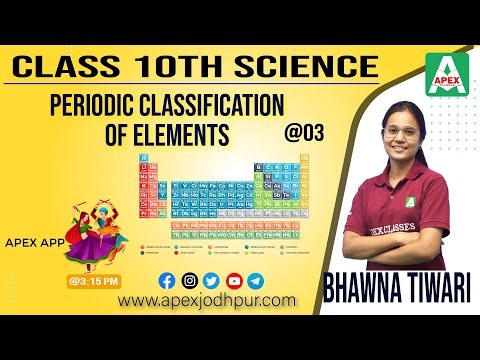 Periodic Classification Of Elements | Class 10 Science | RBSE| NCERT | KVS | By Bhawna Tiwari Ma'am