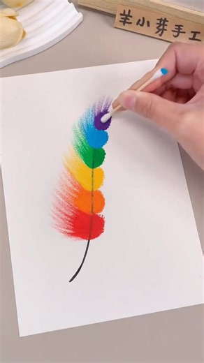 How to draw a colorful Feather 🪶🌈🎨 | Enjoy Music and Arts