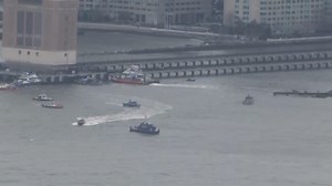 Helicopter crashes into New York’s Hudson River after it ‘split in half’ mid-flight