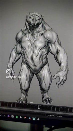 Simple idle animation for this dude 🙂 #zbrush #MetaDumplings #ArtemShapiro #Organic #organicmodel