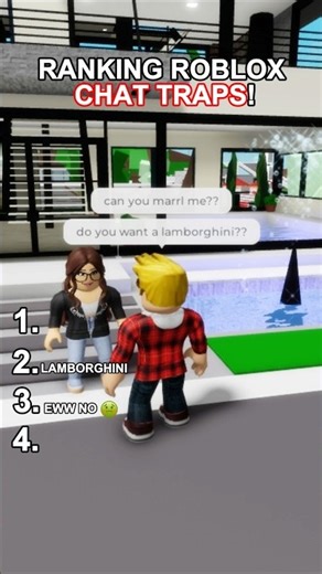 RANKING THE BEST ROBLOX CHAT TRAPS! 😭 #shorts #roblox #robloxshorts