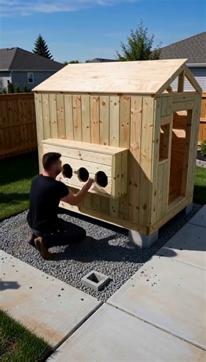 Building a cedar chicken coop with a secure covered run.