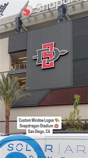 Luxury Suite Logo Install in San Diego, CA | Snapdragon Stadium #windowgraphics