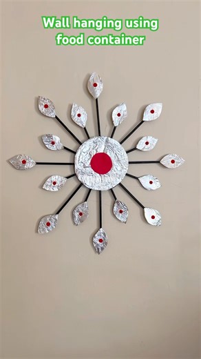 Easy Wall Hanging Using Food Container |#diy #homedecor #ytshorts #craft #bestoutofwaste