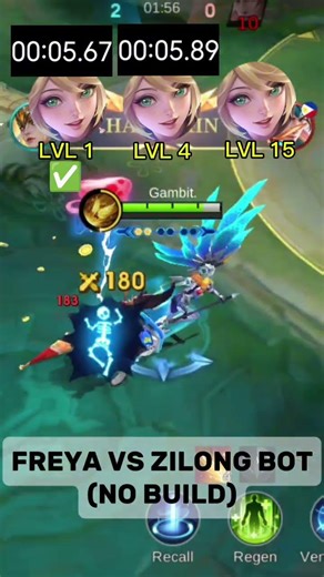 FREYA VS ZILONG BOT (NO BUILD) #mobilelegends #mlbb #fyp #viral