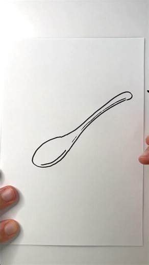 The fastest way to draw a spoon!!! #drawing #spoon
