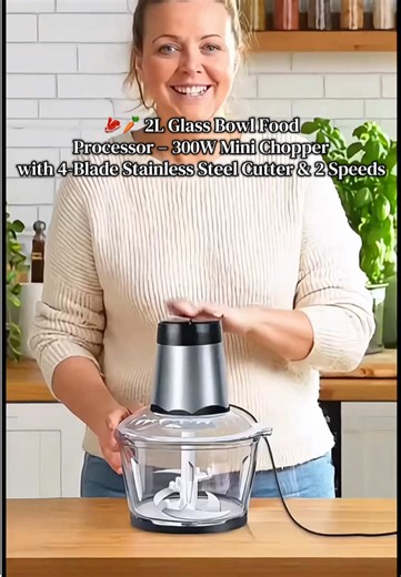 Effortless Food Prep with 2L Glass Bowl Mini Chopper