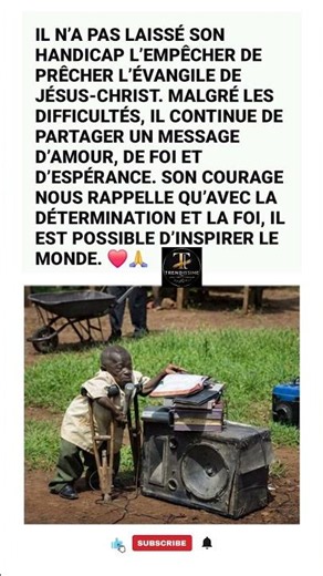 🙏 Il n'a jamais abandonné sa foi malgré son handicap ❤️ #Shorts#Inspiration #Foi #Jesus
