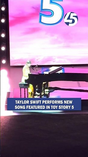 Taylor Swift performs new song featured in Toy Story 5