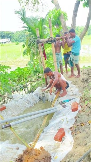 See How Deep Tube Well Pipe Installation Is Done Manually in Rural Bangladesh