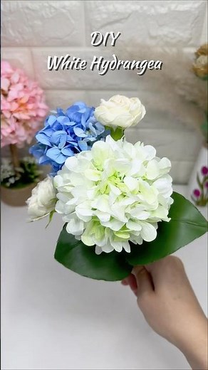 How to Make White Hydrangea flower with Napkin | DIY Flower making ideas #diy #shortvideo #flowers