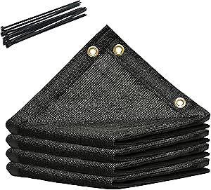 Royal Shade 6' x 4' Black 90% Shade Cloth Dog Kennel Shade Mesh Tarp Sunblock with Grommets for Dog Kennel Cover, Fence Privacy Screen, Greenhouse, Chicken Coop & Pet Playpen (We Make Custom Size)