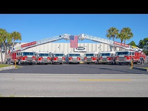 Walk Around of Montgomery Fire Rescue's Platforms and Pumpers